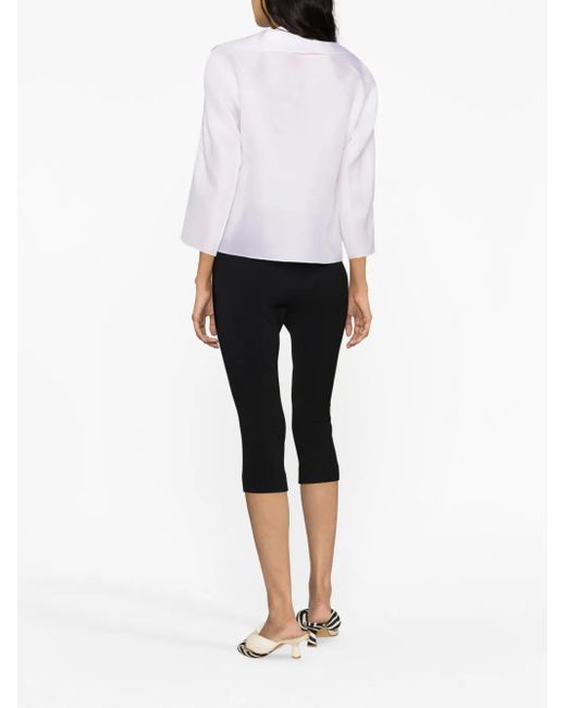 Tory Burch White Spread-Collar Silk Shirt
