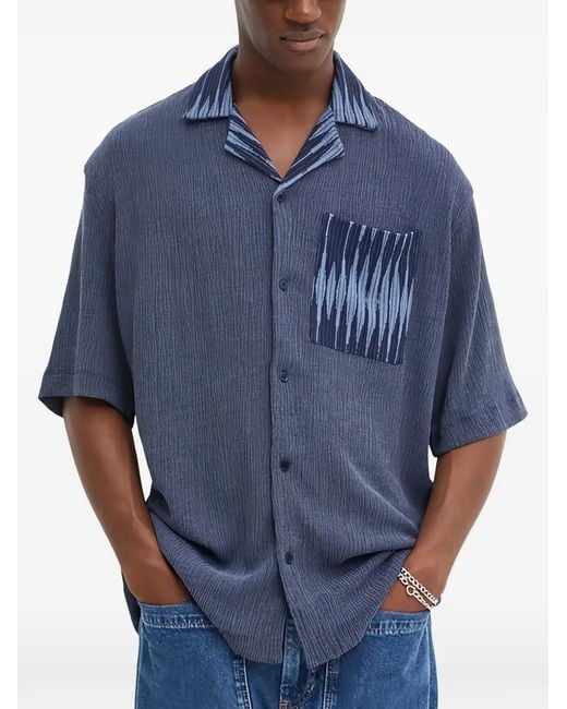Desigual Blue Chest-Pocket Shirt for men