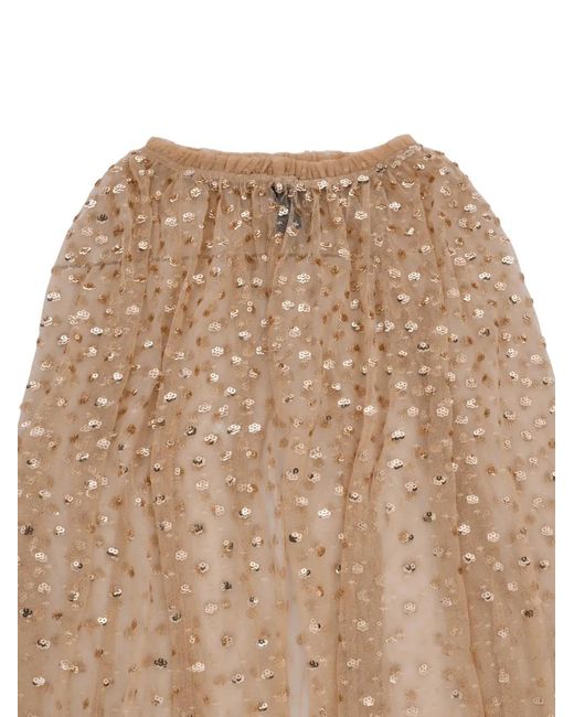 Needle & Thread Natural Cascade Sequin-Embellishment Open-Front Cape