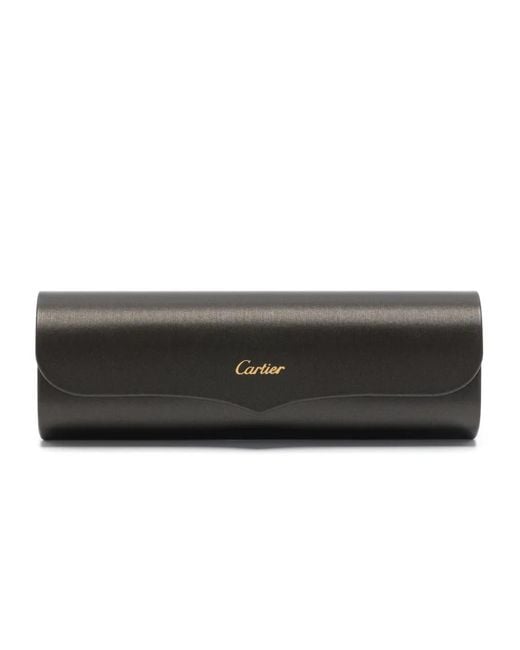 Cartier Blue Round-Frame Rimless Sunglasses