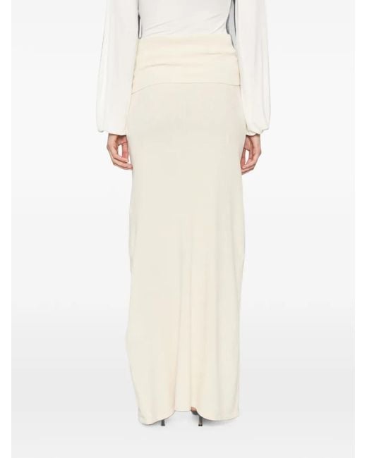 AYA MUSE White Oona Ribbed-Knit Maxi Skirt