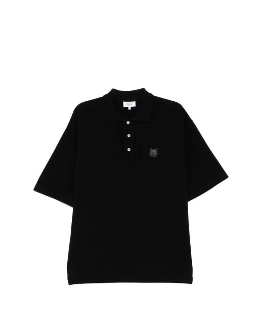 Maison Kitsuné Black Fox Head Polo Shirt for men