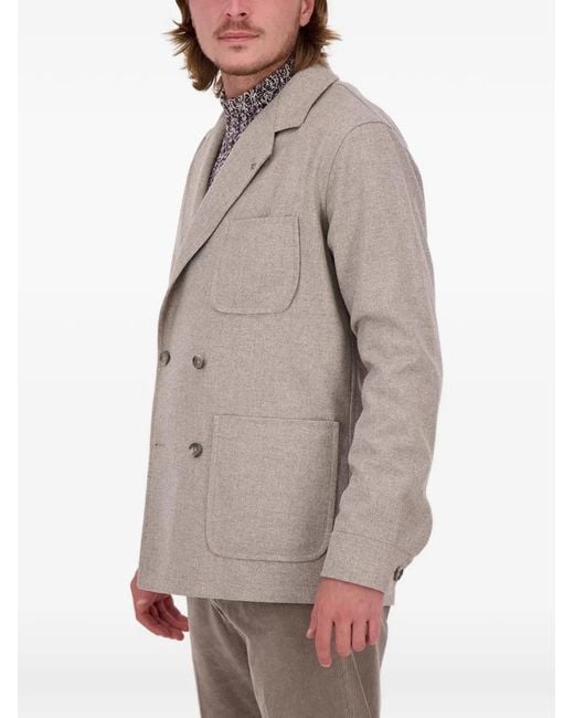 Tagliatore Gray Double-Breasted Patch-Pocket Blazer for men