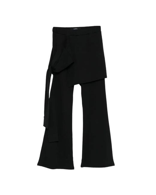 Limi Feu Black Pantalon En Coton À Design Superposé