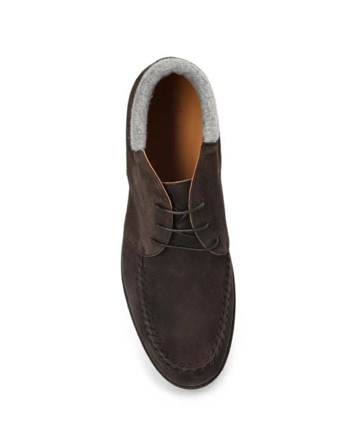 Eleventy Black Suede Lace-Up Ankle Boots for men