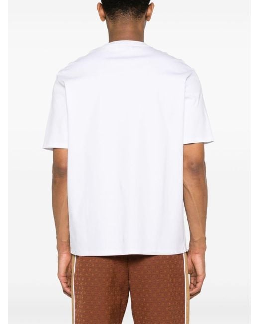 T-Shirt Con Ricamo di Lanvin in White da Uomo