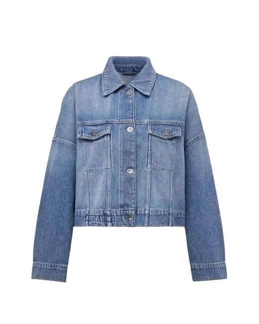 Drykorn Blue Veste En Jean Holbrooks À Coupe Crop