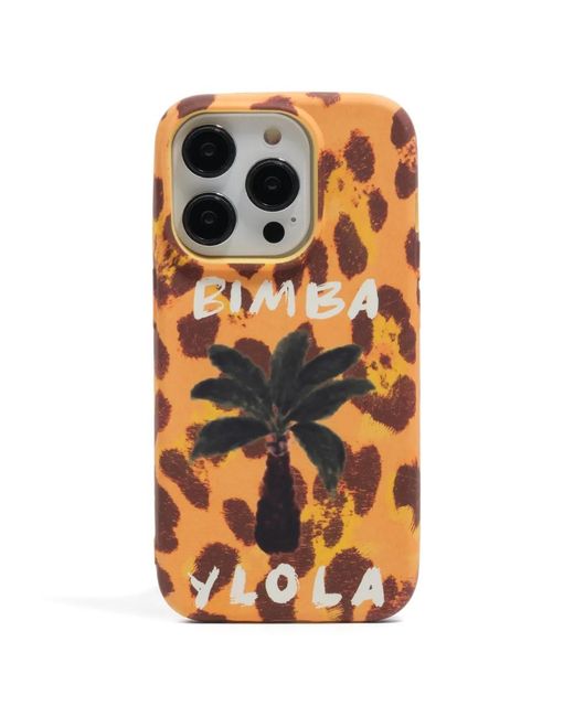 Bimba Y Lola Orange Animal-Print Iphone 15 Pro Case