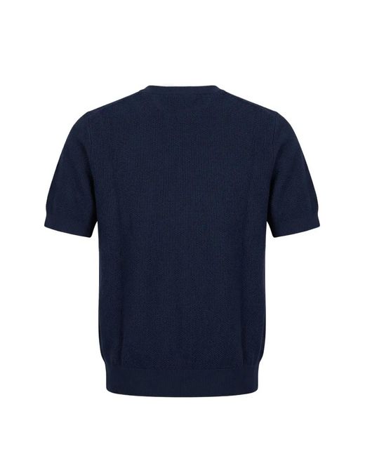Altea Blue Diagonal Knit T-Shirt for men
