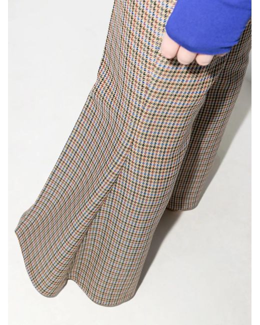 Stella McCartney Multicolor Houndstooth-Pattern Flared Trousers