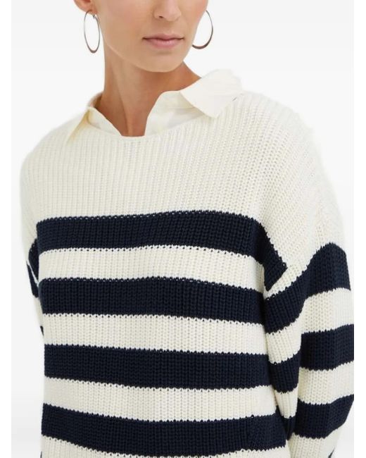 Marc O' Polo Blue Striped Rib-Knit Sweater