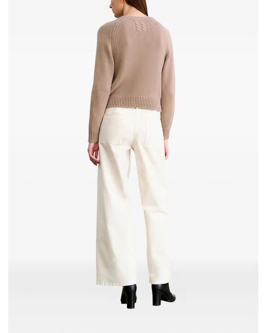 Nili Lotan Natural Crew-Neck Long-Sleeve Sweater