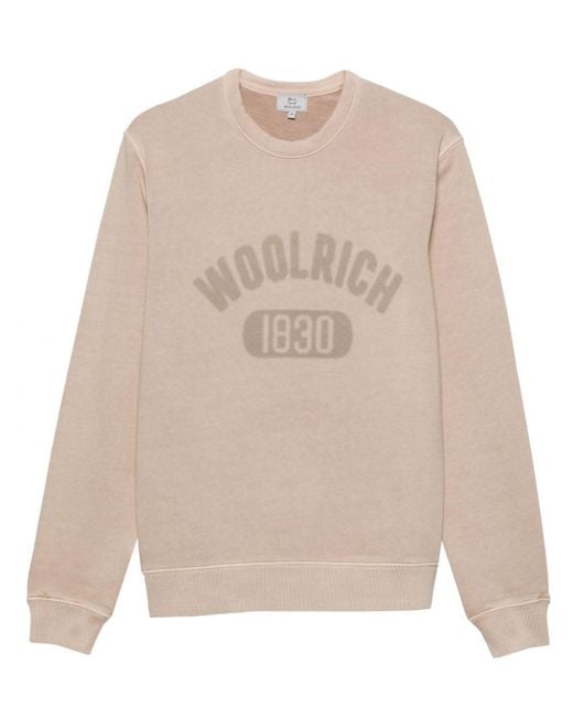Woolrich Sweater Met Logoprint in het Natural voor heren