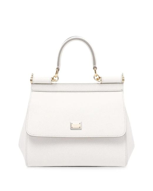 Dolce & Gabbana White Small Sicily Handbag