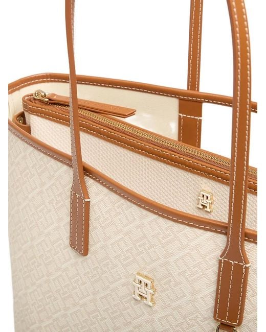 Tommy Hilfiger Natural Monogram-Pattern Tote Bag