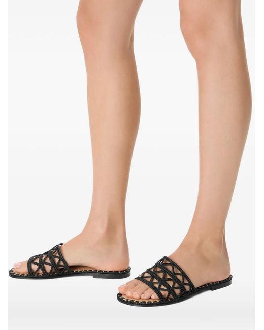 Odissi White Evie Zig-Zag Sandals