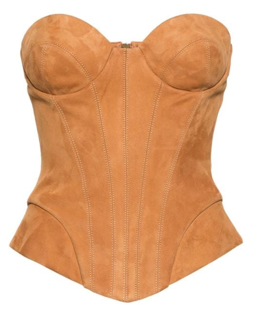 Haut corset en daim Ermanno Scervino en coloris Orange
