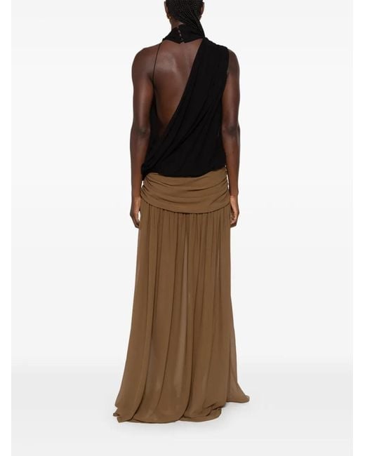 De La Vali Black Menorca Draped Top