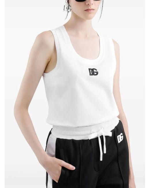 Dolce & Gabbana White Dg Logo Tank Top