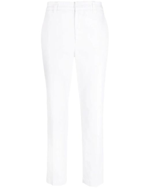 Brunello Cucinelli White Cropped-Leg Cotton Trousers