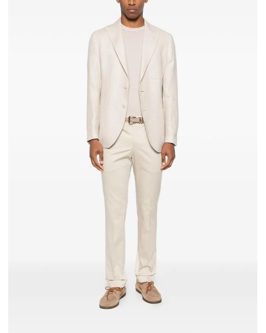 Eleventy White Single-Breasted Suit Jacket for men