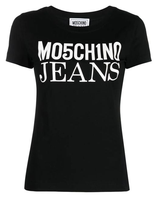 Moschino Black Logo-Print Cotton T-Shirt