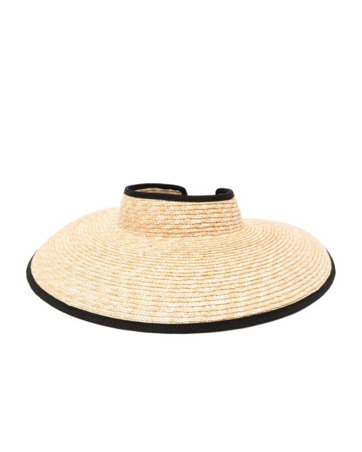 Sombrero de paja con logo Borsalino de color Natural