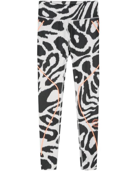 Adidas By Stella McCartney White Asmc Animal-print leggings