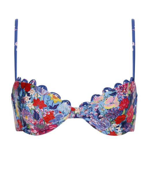 Agua Bendita Blue Piper Bikini Top