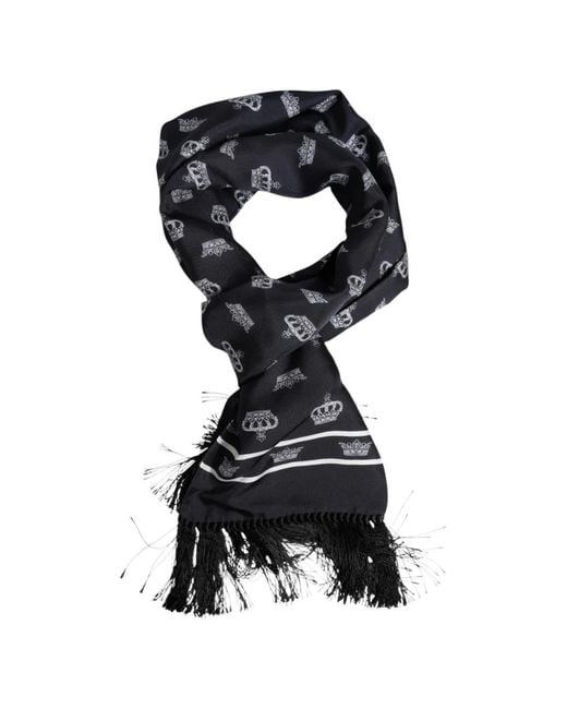 Sciarpa Con Frange di Dolce & Gabbana in Black da Uomo