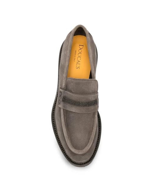 Doucal's Gray Philadelphia Rs Suede Loafers
