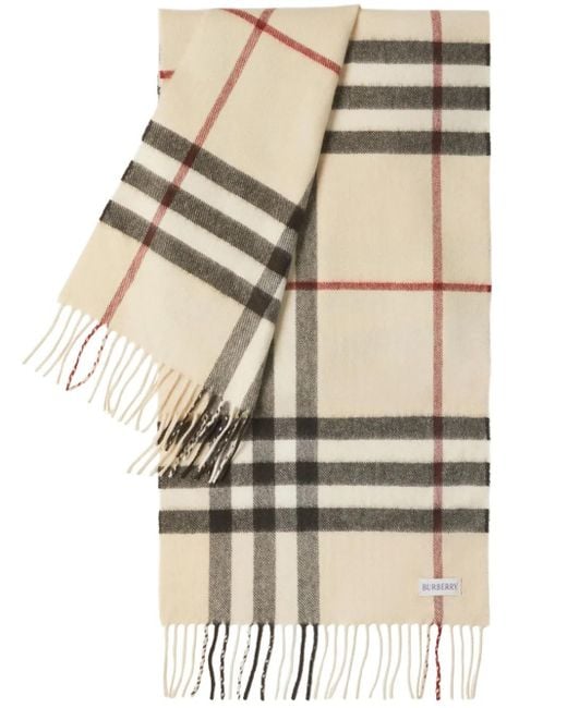 Burberry Natural The Check Cashmere Scarf