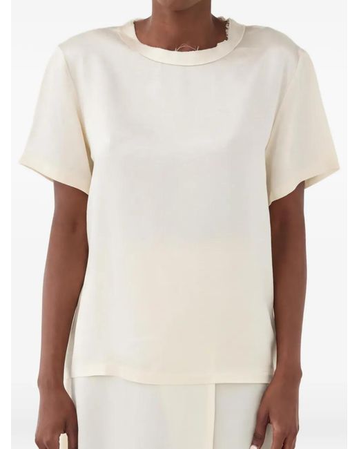 ELEH White Raw-Cut Short-Sleeve Top