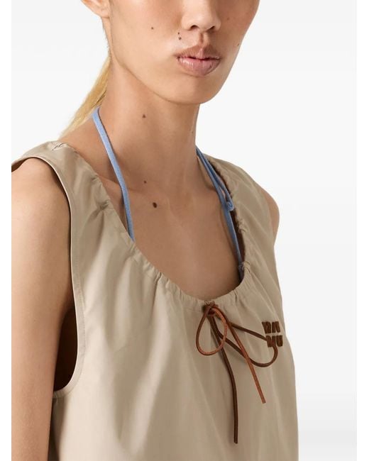 Miu Miu Natural Panama Cotton Crop Top