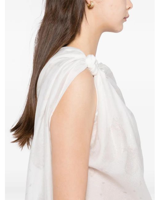 BLAKLACE White Butterfly One-Shoulder Top