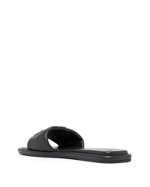 Tory Burch White Double T Flat Sandals