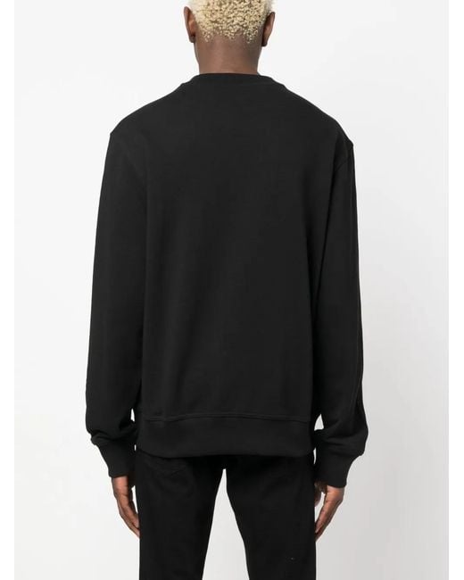 Boss Black Logo-Print Cotton Sweatshirt for men