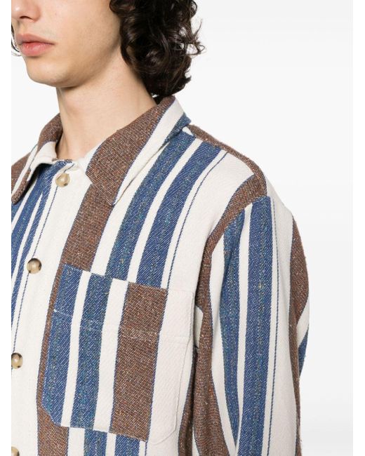 A.P.C. Blue Stefan Striped Shirt for men