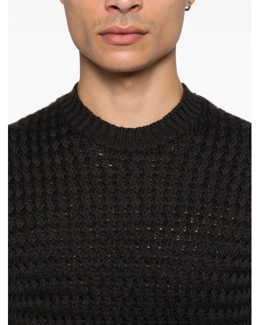 Tagliatore Black Interwoven Sweater for men