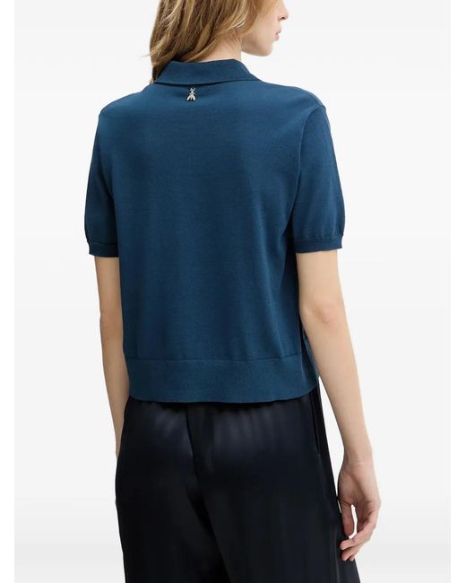Patrizia Pepe Blue Buttoned Polo Top