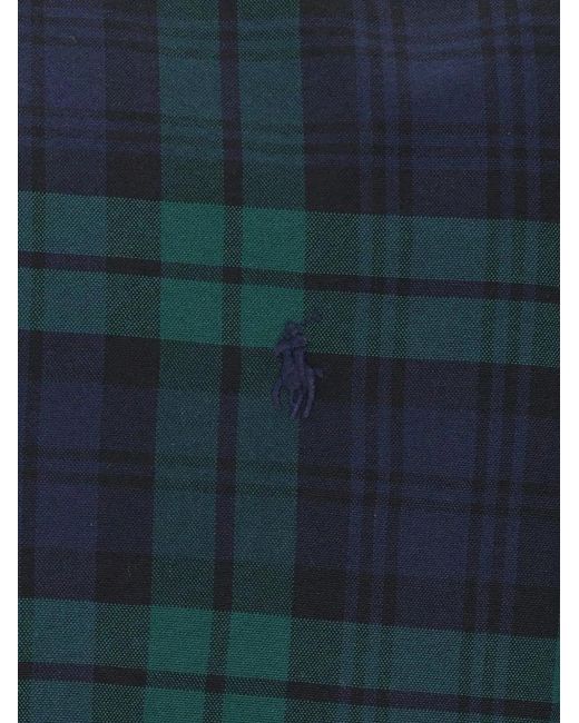Polo Ralph Lauren Blue Tartan-Check Long-Sleeve Shirt for men