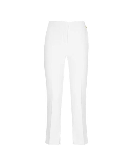 Elisabetta Franchi White Chain-Detail Trousers