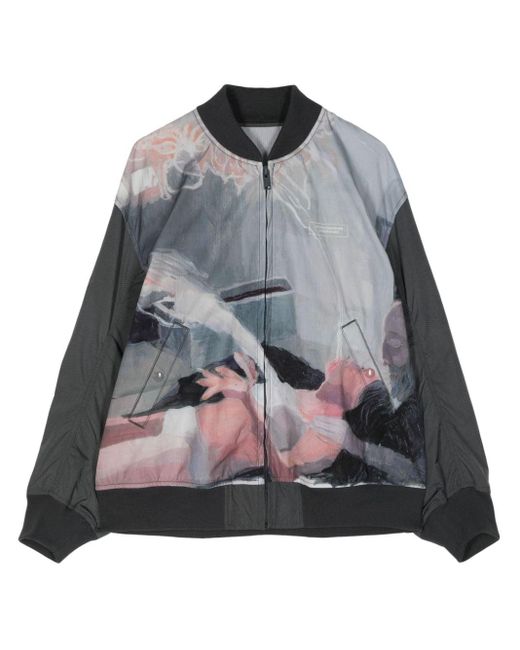 Undercover Gray Graphic-print Bomber Jacket for men