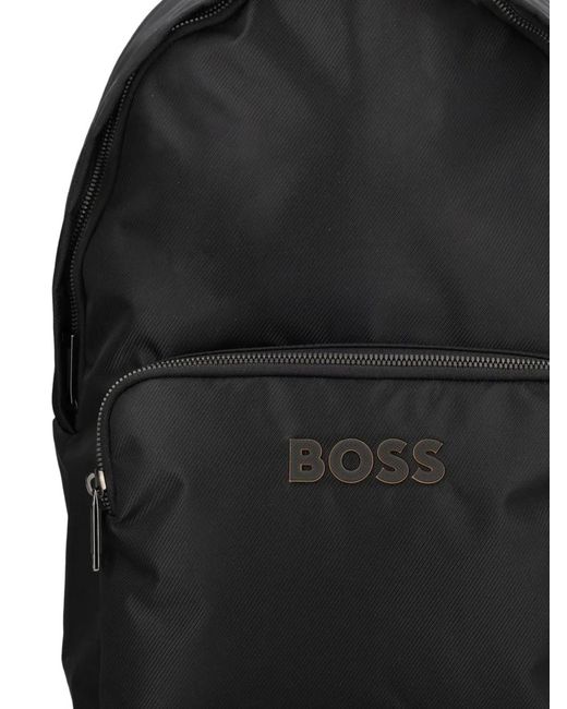BOSS Logo-Detail Backpack in Black for Men | Lyst