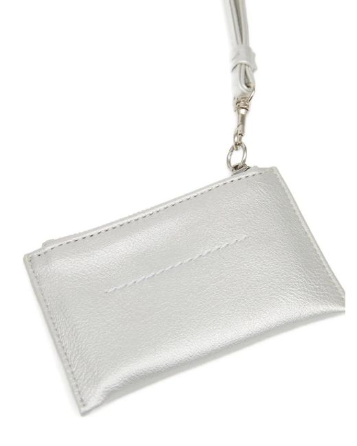 MM6 by Maison Margiela Numeric-Logo Zipped Wallet in White | Lyst