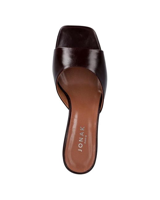JONAK PARIS Brown Derive Square-Toe Leather Sandals
