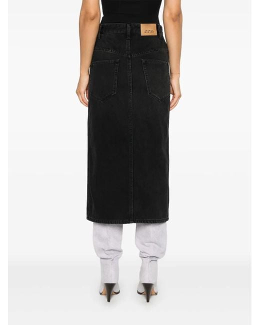 Isabel Marant Black Vandy Denim Cotton Skirt
