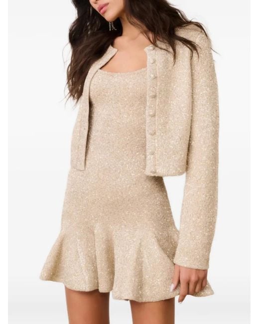 LoveShackFancy White Ferra Buttoned Cropped Cardigan