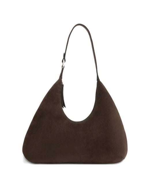 By Far Brown Large Amber Structured Silhouette Shoulder Bag