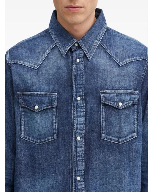 Visvim Blue Western-Style Denim Shirt for men